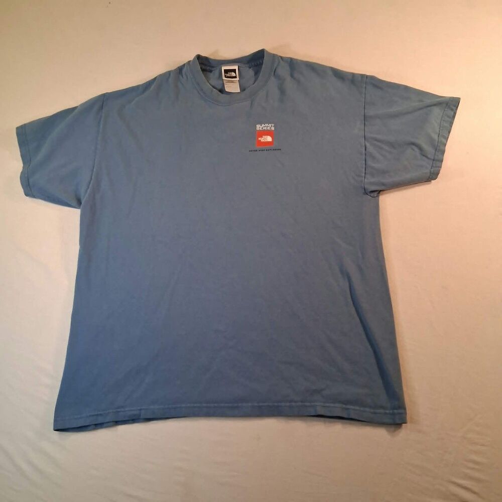 Vintage Y2K The North Face Summit Series Blue Tee Shirt Mens L Graphic VTG